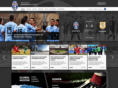 Juventus Bucuresti football website graphic design web web design website design