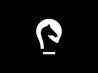 Dark Horse animal creative horse idea light bulb logo negative space