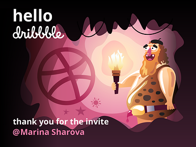 Hello Dribbble cave cave painting caveman dribbble debut first shot fun hello dribble primal