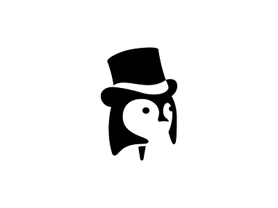 Lord Penguin branding cane hat logo lord negative space noble penguin