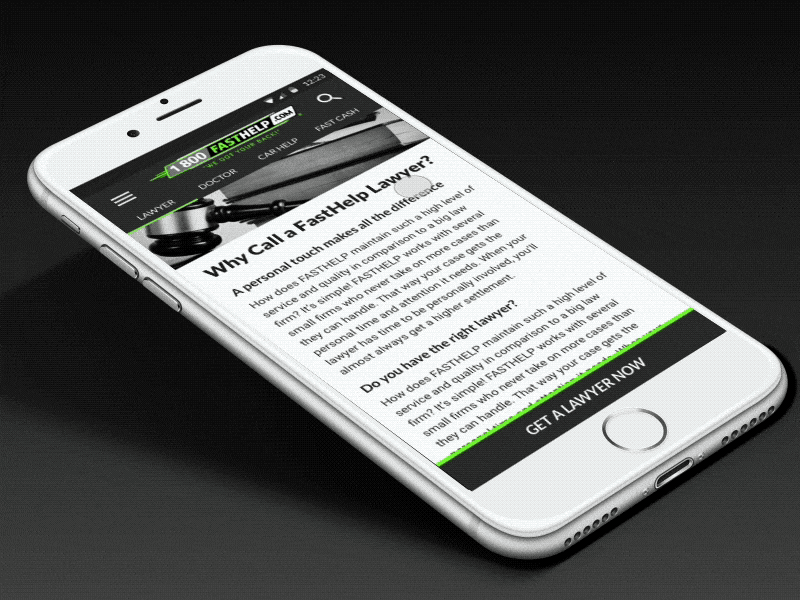 1-800-FastHelp CTA Call Animation animation design interaction mobile ui