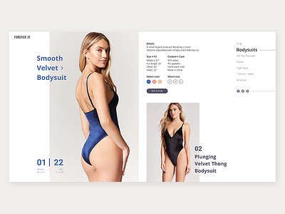 Women's bodysuits page bodysuits catalog forever21 girl grid shop skin ui uiux ux velvet woman