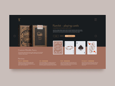 Rarebit Copper Edition Playing Cards by theory11 - Product Page card cardistry cards catalog color design e commerce illustration art mongato portfolio premium product card rabbit rarebit shop theory11 ui uiux usa ux