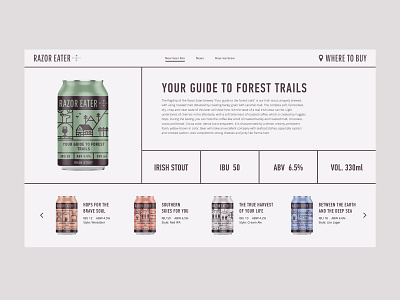 Craft Beer Brewery - Product Card beer beer site brewery brewery site card catalog clear illustration interface mongato package product promo promo site shop special specs ui ux