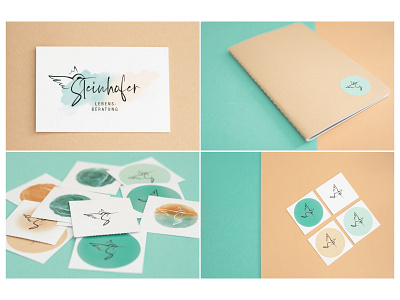 Steinhofer Lebensberatung - presentation art branding branding agency branding and identity branding concept branding design business cards design eisvogel graphic design icon illustration kingfisher lebensberatung life coach logo logodesign notebook sozialberatung stickers