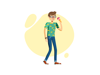 Having a nice summer day character design character illustration guy icecream illustraion man summertime