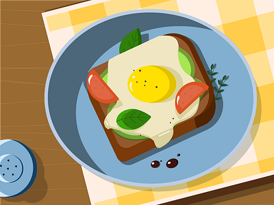 Breakfast eggs food illustration
