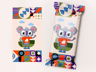 Snackbar packaging illustration illustration koala packaging pattern design snackbar