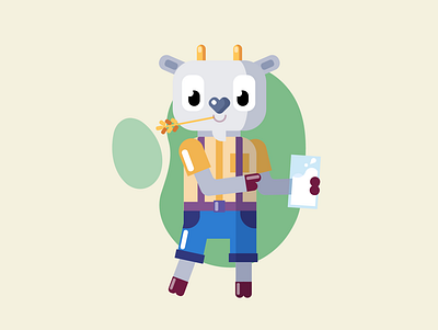 Have a glass of milk! character character design character illustration dairy farmers flatdesign glass of milk goat illustration milk персонаж