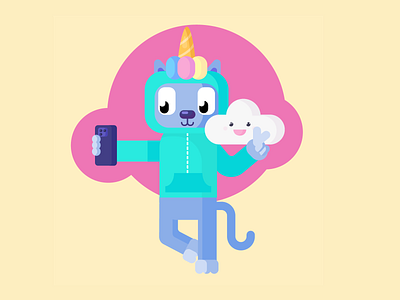 Ice cream selfie character character design character illustration flatdesign illustration
