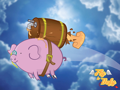 Fly to Defy " Brew Master " pig piggy vector when pigs fly