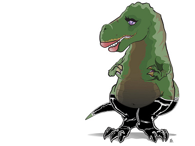 Paleo Pin-up: Tyranna Rex dinosaur illustrator pinup vector