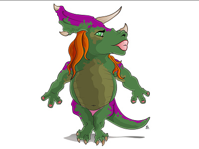 Trisarah dinosaur illustrator pinup vector