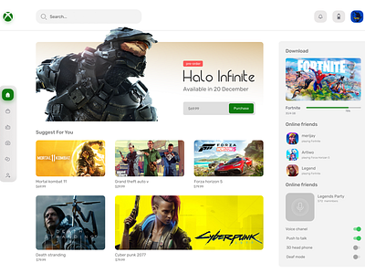 Xbox Ui design branding graphic design ui