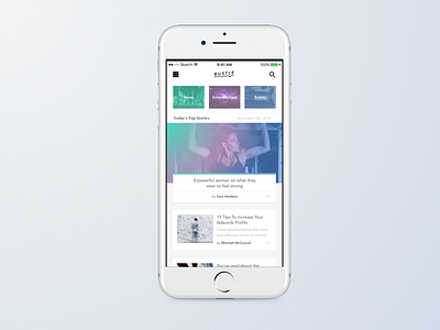 Content App - Bustle.com Reimagining bustle.com concept feed home ios iphone news newsfeed ui ux
