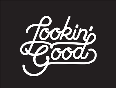 Looking Good black branding calligraphy design good illustration lettering logo looking monoline text typography ui ux vector white