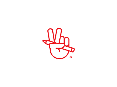 V is for Vector brand hand logo logo mark mark peace pencil v vector