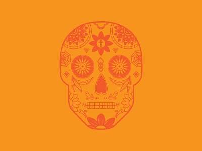 Calavera calavera dia de los muertos illustrator orange sugar skull
