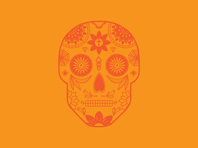 Calavera calavera dia de los muertos illustrator orange sugar skull