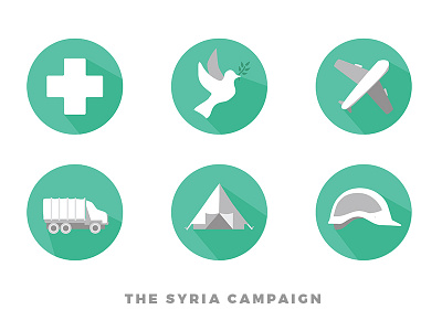The Syria Campaign Icons aid icons illustration peace refugees syria vector
