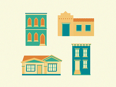 Houses from around the world casa homes houses illustration townhouse vector