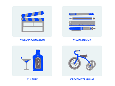 Creative Department Icons creative department icons illustration recruiting retro vector work