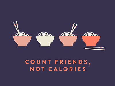 Important reminder calories counting design friends illustration noodles ramen