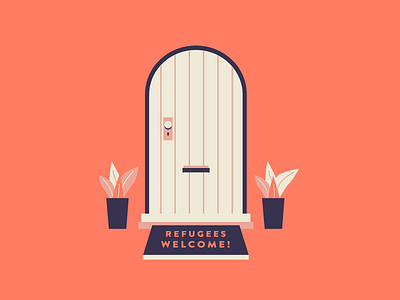 Door One doors home house illustration refugees vector