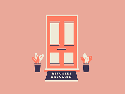 Door Two doors home house illustration refugees vector