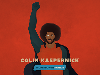 Colin Kaepernick athlete color of change football hero illustration portrait superhero