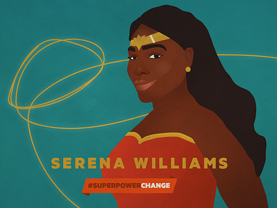 Serena Williams athlete color of change hero illustration portrait superhero tennis