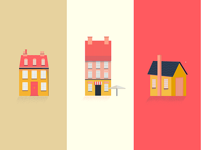 Houses in Denmark airbnb copenhagen denmark design houses illustration pink red vector
