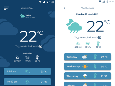 A simply weather mobile app design