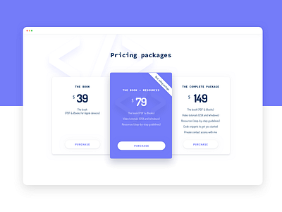 Pricing section - E-book Landing page