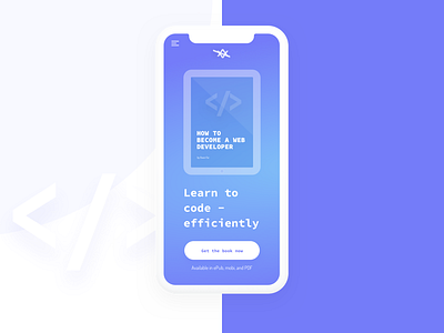 Mobile landing - E-book Landing page book code course e book iphonex landing mobile ui ux