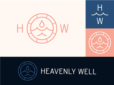 Heavenly Well Logo Lockups branding healing identity logo ocean sea water waves well wellness