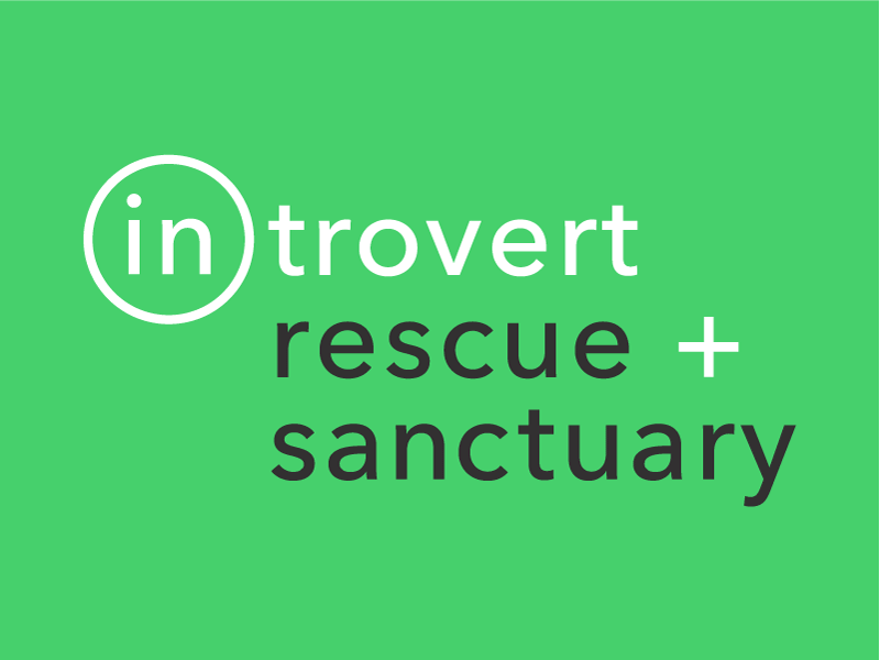 Introvert Rescue + Sanctuary Logotype introvert logotype rescue sanctuary sarcasm type typography
