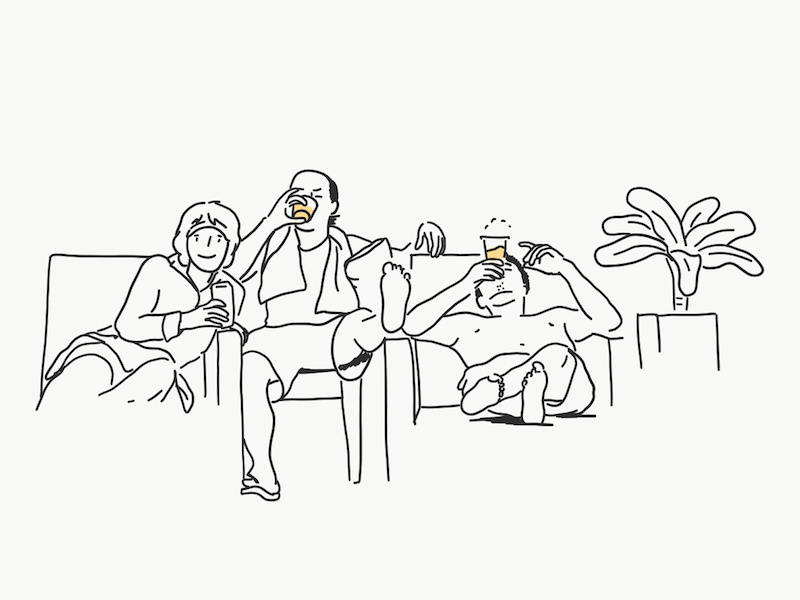 family family beer holiday picture memory illust drawing
