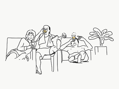 family beer drawing family holiday illust memory picture