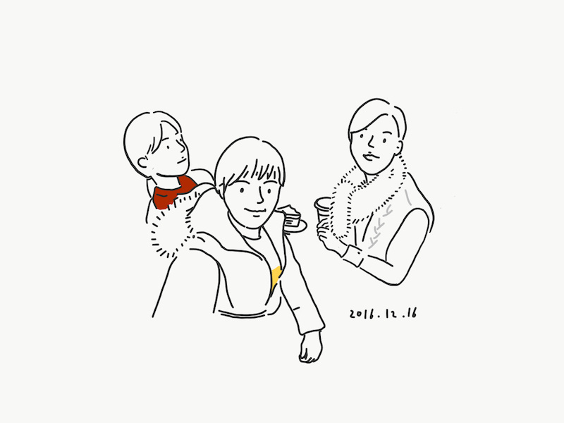 Friends family beer holiday picture memory illust drawing