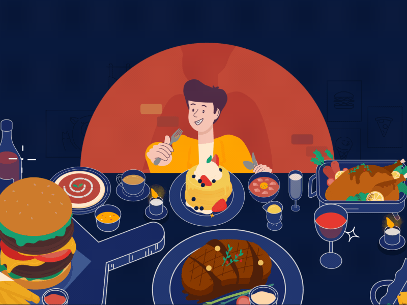 a strange restaurant skull system body motiongrpahic design character illustrator joystick rubberhose