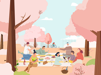 Picnic family motiongraphic picnic spring