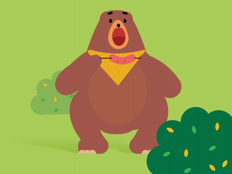 A bear with sausage