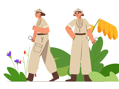 explorer body character design explorer forest illust illustrator sujin vector