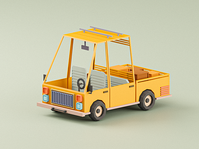 Yellow Truck 3d 3d art 3d model colorful low poly truck vehicle yellow