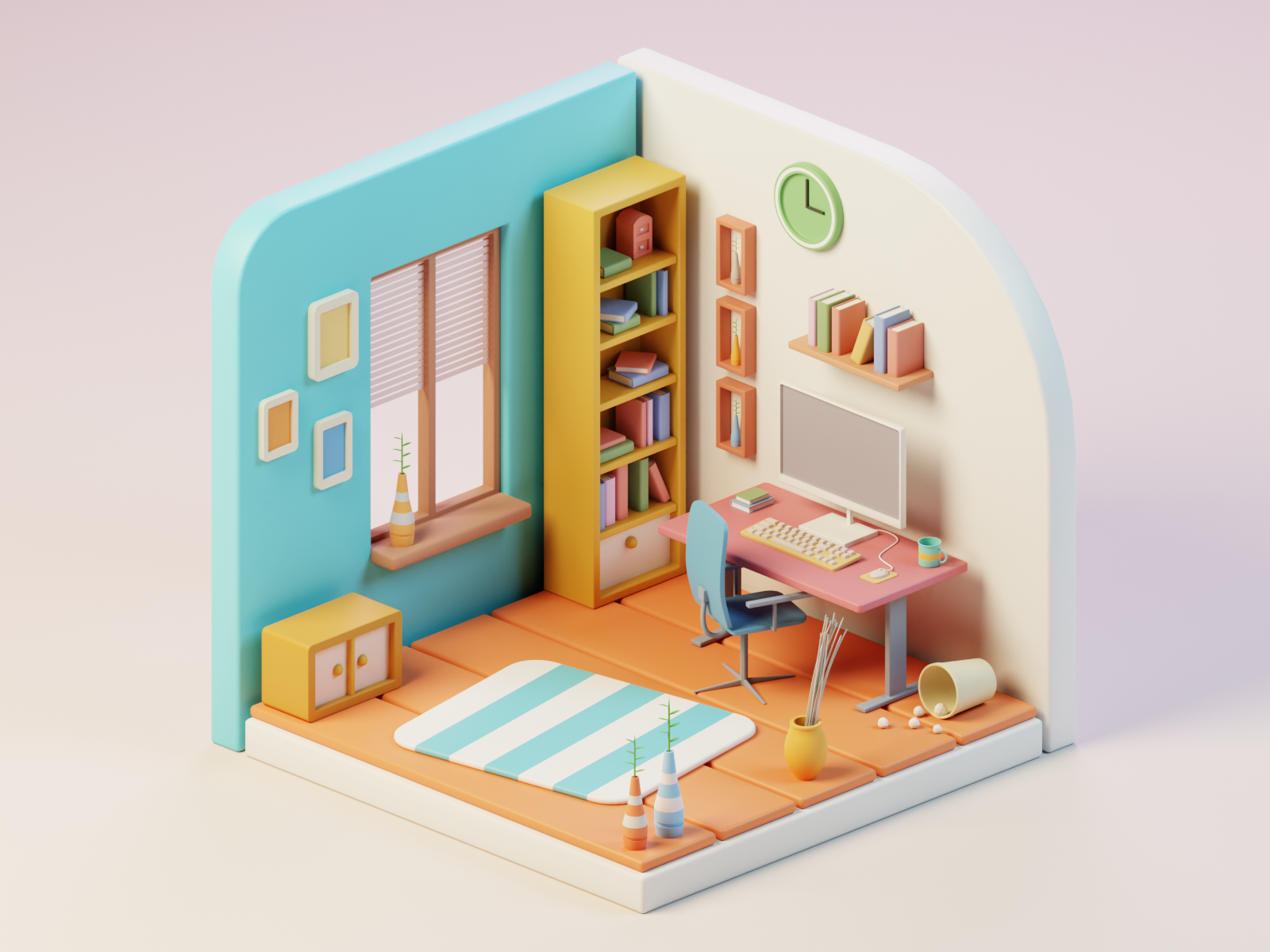 Colorful Room by m4ndrill on Dribbble