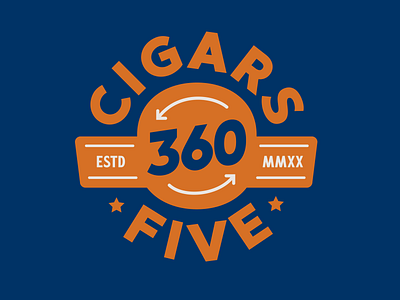 Cigars360Five badge cigar logo design
