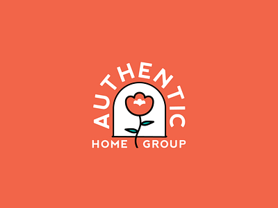 Authentic Home Group 1 badge branding design logo orange real estate realtor