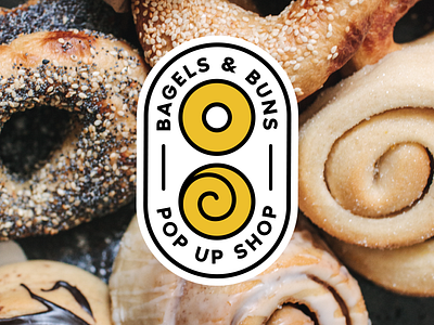 Bagels and Buns badge bagel branding buns design logo logodesign vector yellow
