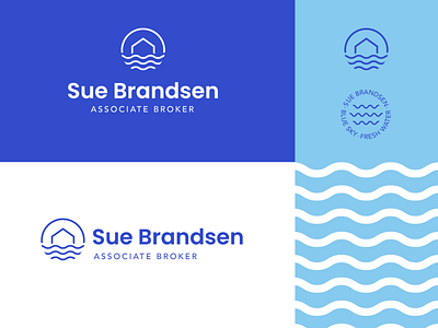 Sue Brandsen badge blue branding lakeshore logo logodesign real estate realtor waves wavy